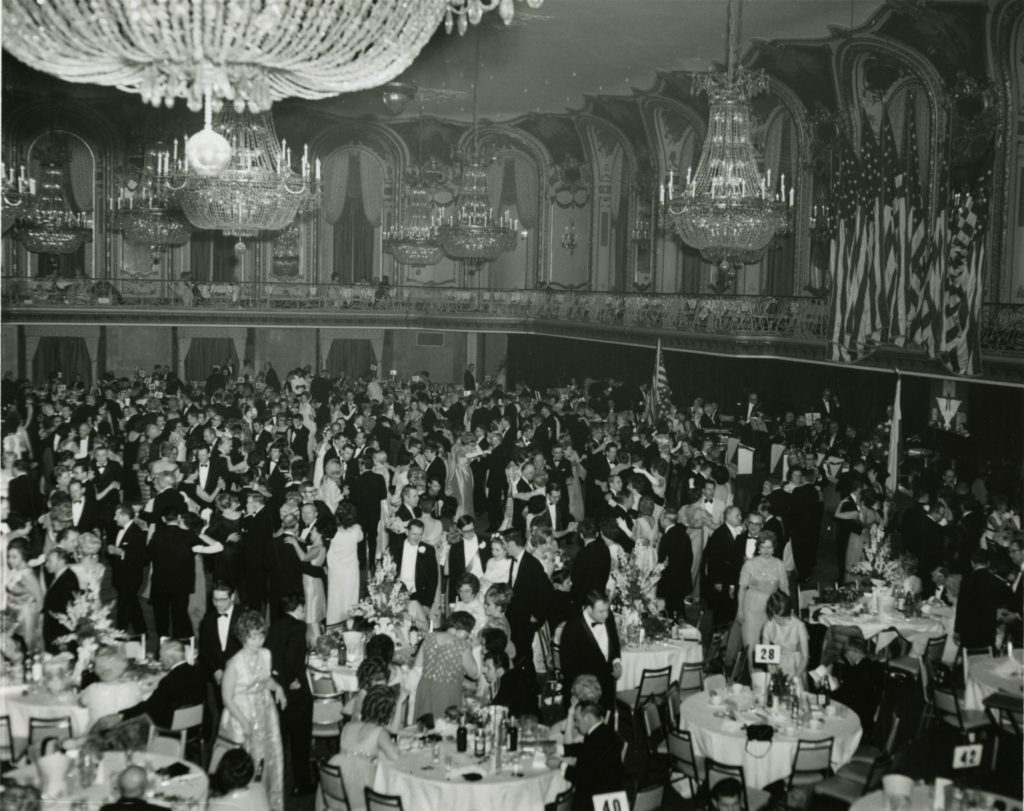 Hundreds of people at the ball in 1970